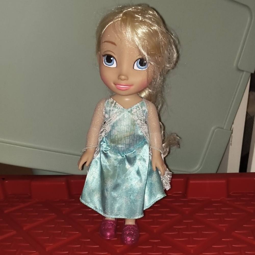 Blonde Doll with Blue Dress and Pink Shoes Frozen Elsa Large Baby Doll Toy